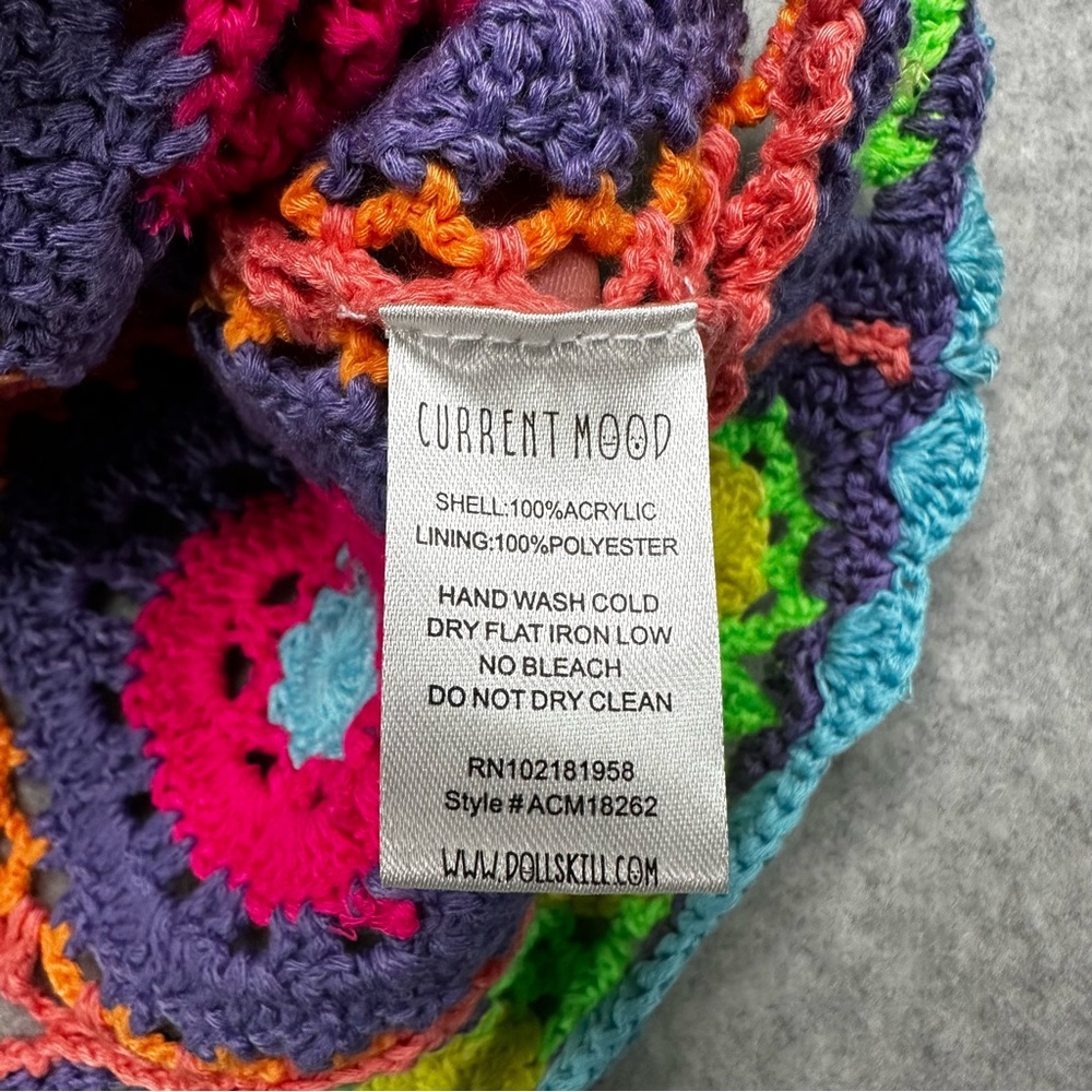 Current Mood at Dolls Kill Free Your Mind Crochet Halter Mini Dress Small - Picture 10 of 14